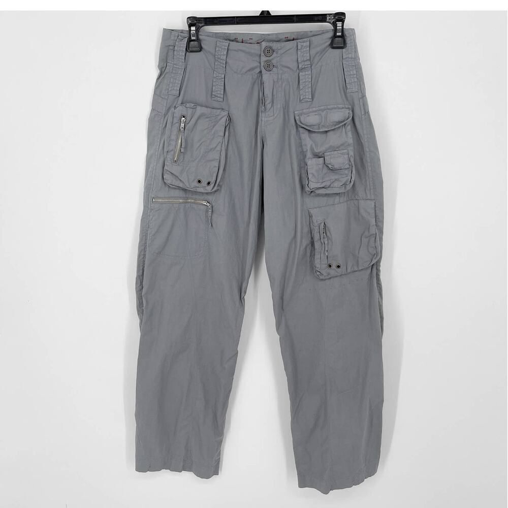 Pete & Greta by Johnny Was Cargo Marika Pants Stretch Y2K Gray Size 4 NEW